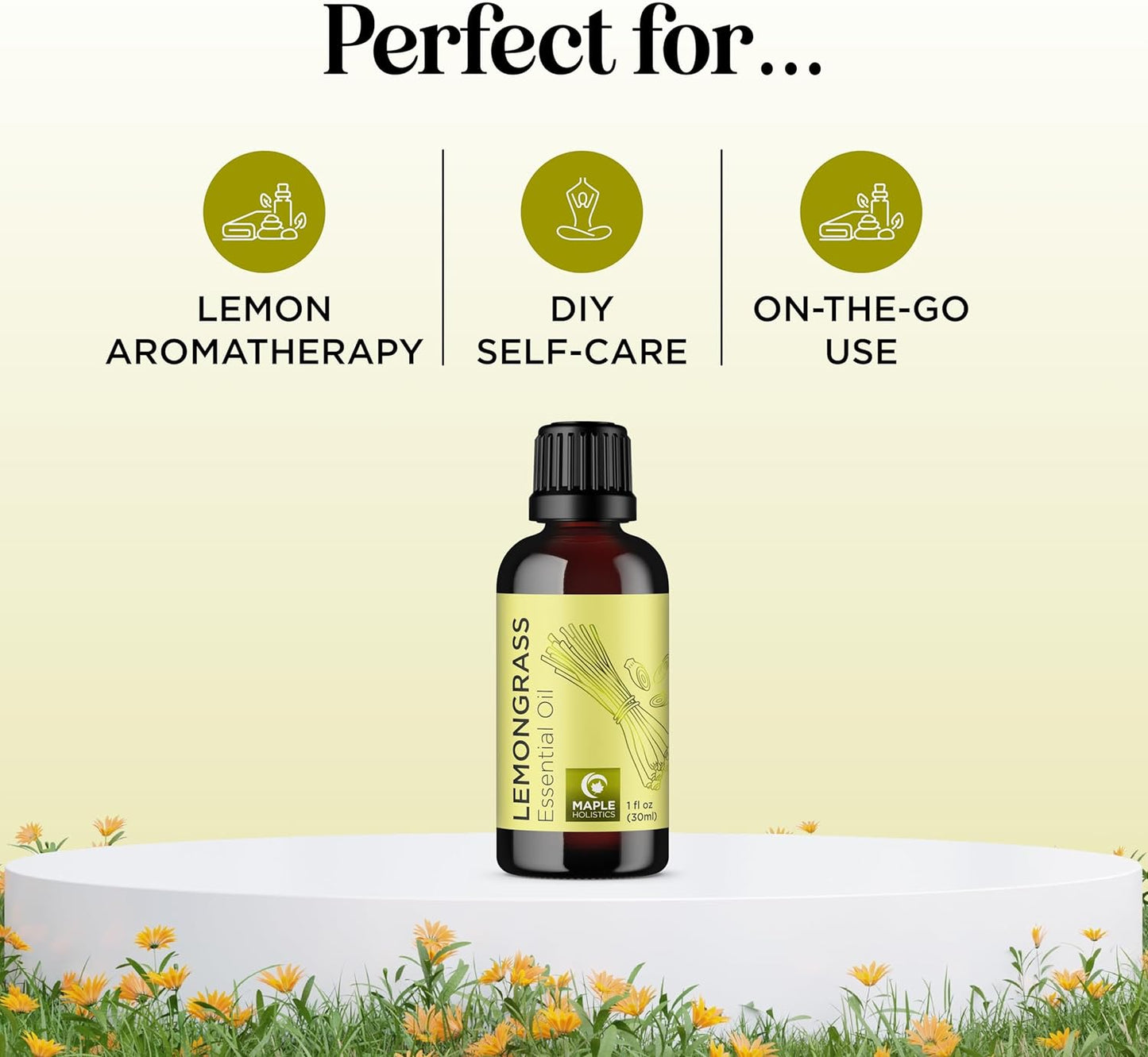 Pure Refreshing Lemongrass Essential Oil - Aromatherapy Lemongrass Oil for Hair Nails and Skin plus Potent Natural Aromatic Essential Oil for Diffusers for Home and Travel from