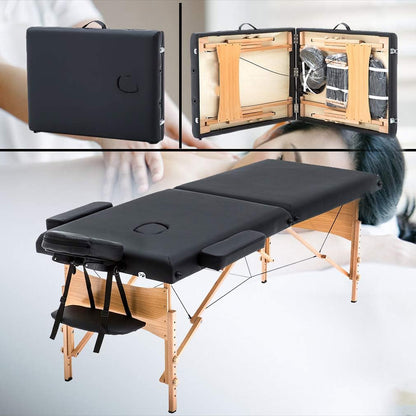 Massage Table Portable Massage Bed Spa Bed 84 Inches Long 28 Inchs Wide Hight Adjustable Massage Table 2 Folding Massage Bed Spa Bed Facial Cradle Salon Bed W/Carry Case