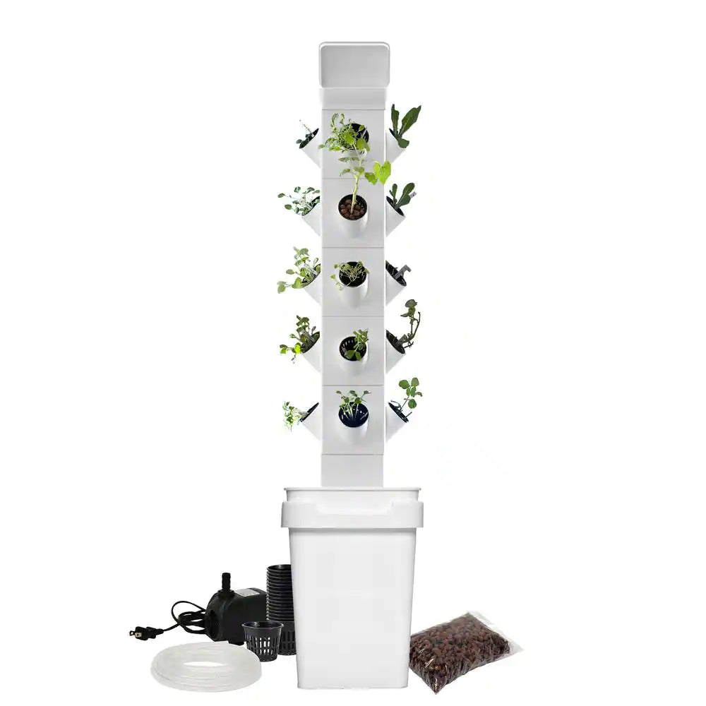 Vertical Hydroponic Garden Tower System Indoors and Out