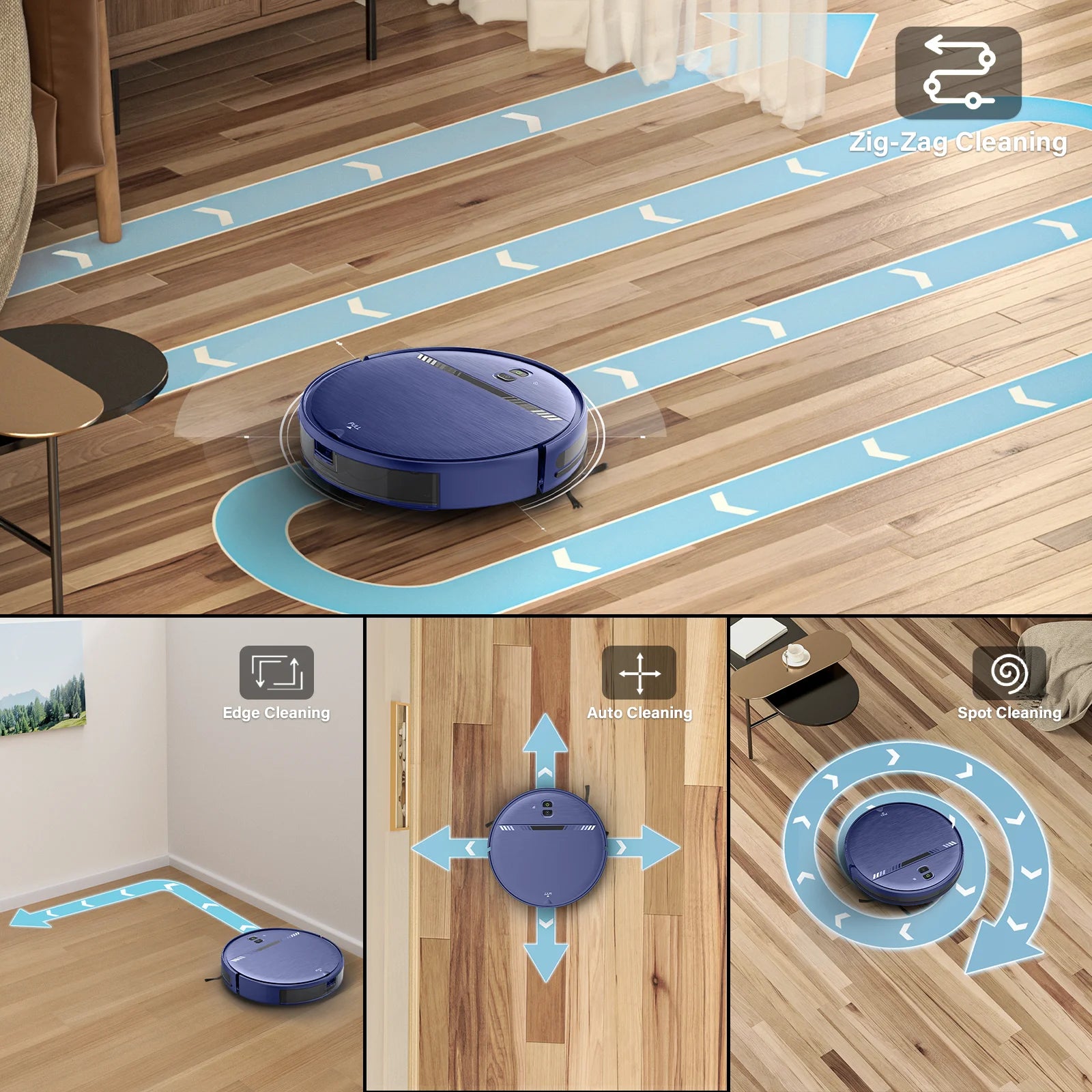 Robot Vacuum Cleaner, 2 in 1 Robot Vacuum and Mop Combo for Pet Hair, Hard Floor